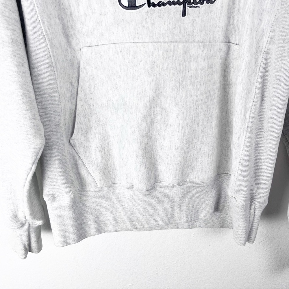 CHAMPION x SESAME STREET Reverse Weave Gray Long Sleeve Kangaroo Pocket Hoodie - Picture 11 of 11